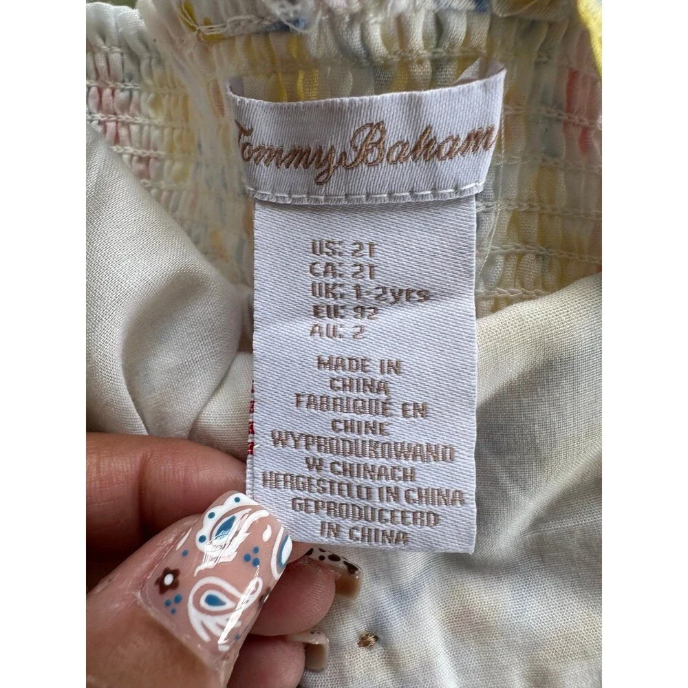 Tommy Bahama Toddler Girl 100% Cotton Floral Eyelet Lace Trim Spring Sundress 2